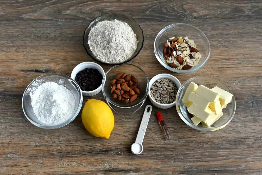 Ingredients for Almond Shortbread Owls