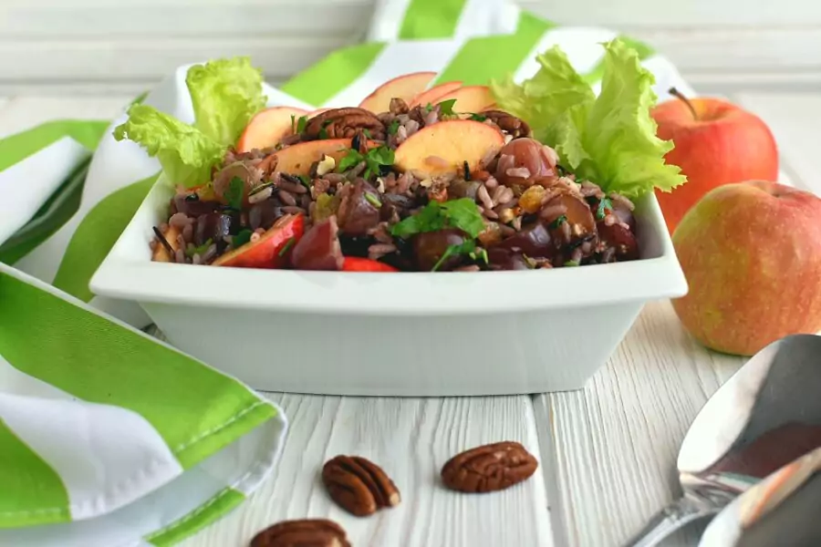 Apple-Wild Rice Salad Recipe-How To Make Apple-Wild Rice Salad-Delicious Apple-Wild Rice Salad