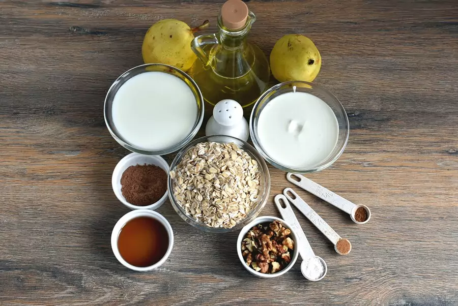 Ingredients for Baked Oatmeal with Pears