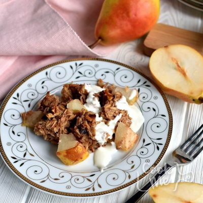 Baked Oatmeal with Pears Recipe-How to make Baked Oatmeal with Pears-Easy Baked Oatmeal with Pears