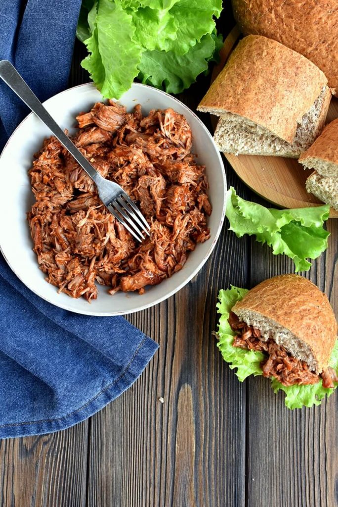 Low and slow shredded pulled pork