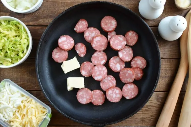 Step 1 - Gluten Free Cheesy Sausage Zucchini Rice Skillet