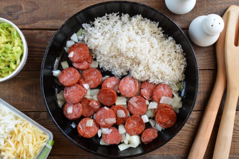 Step 3 - Gluten Free Cheesy Sausage Zucchini Rice Skillet