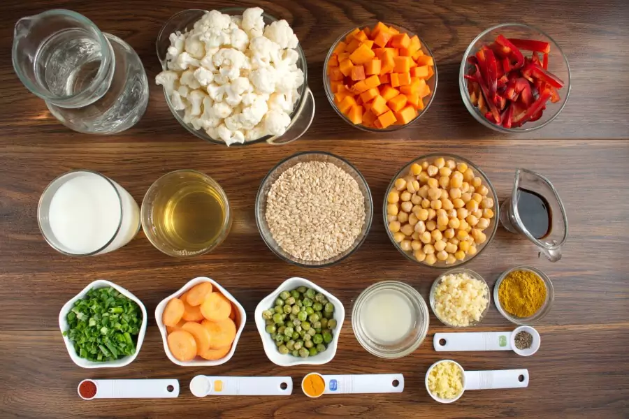 Ingredients for Vegan Chickpea Pumpkin Curry