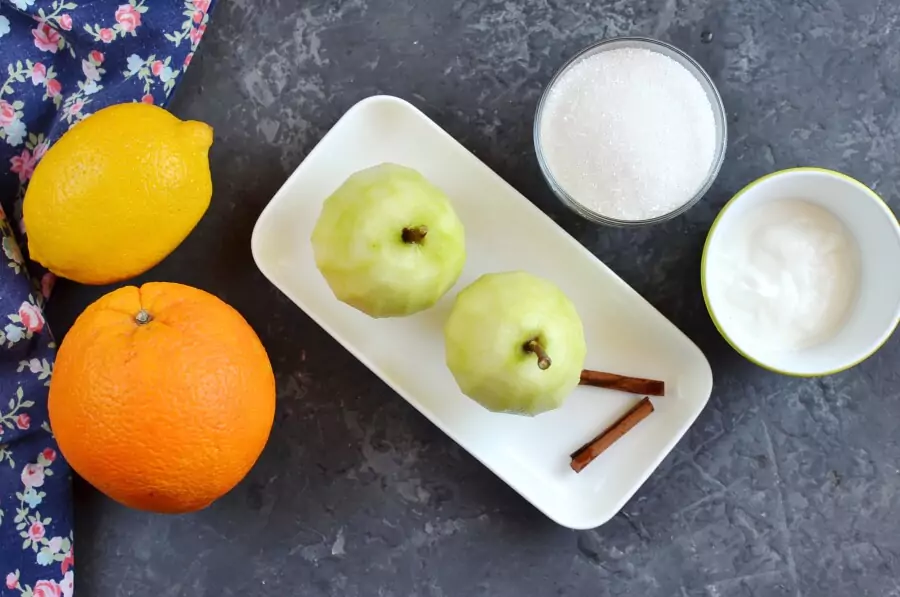 Ingredients for Citrus-Poached Pears