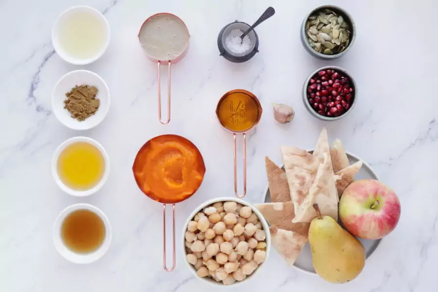 Ingredients for Vegan Creamy Pumpkin Hummus