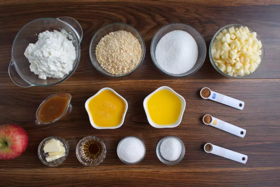 Ingredients for Easy Mini Caramel Apple Cheesecakes