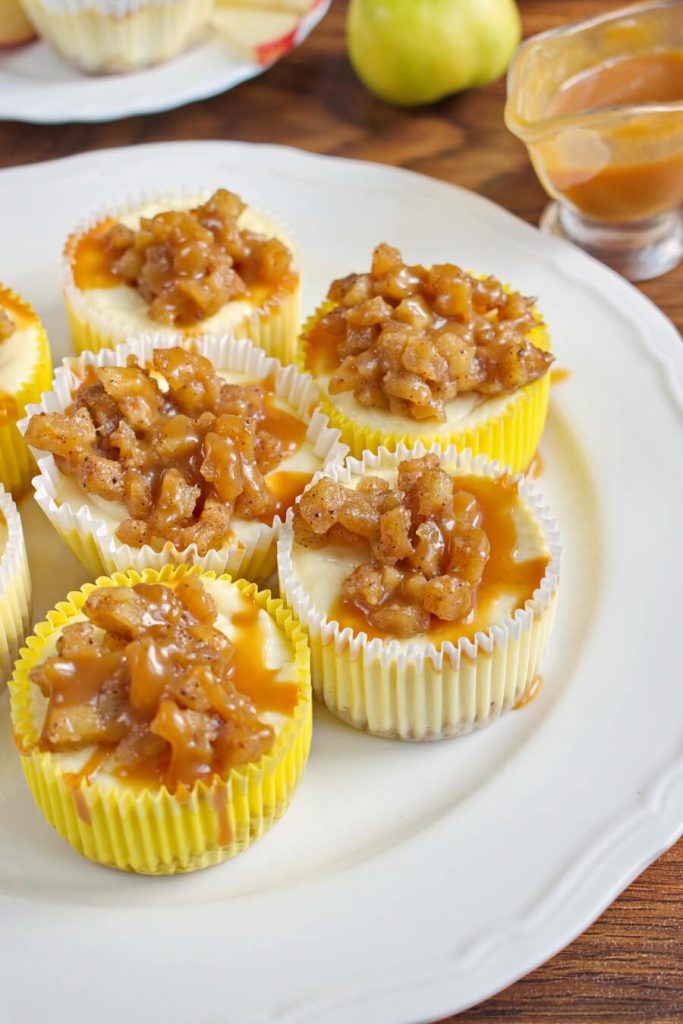 Easy Mini Caramel Apple Cheesecakes