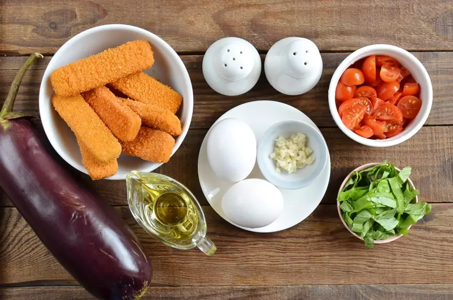Ingredients for Eggplant & Mozzarella Stick Roll-Ups