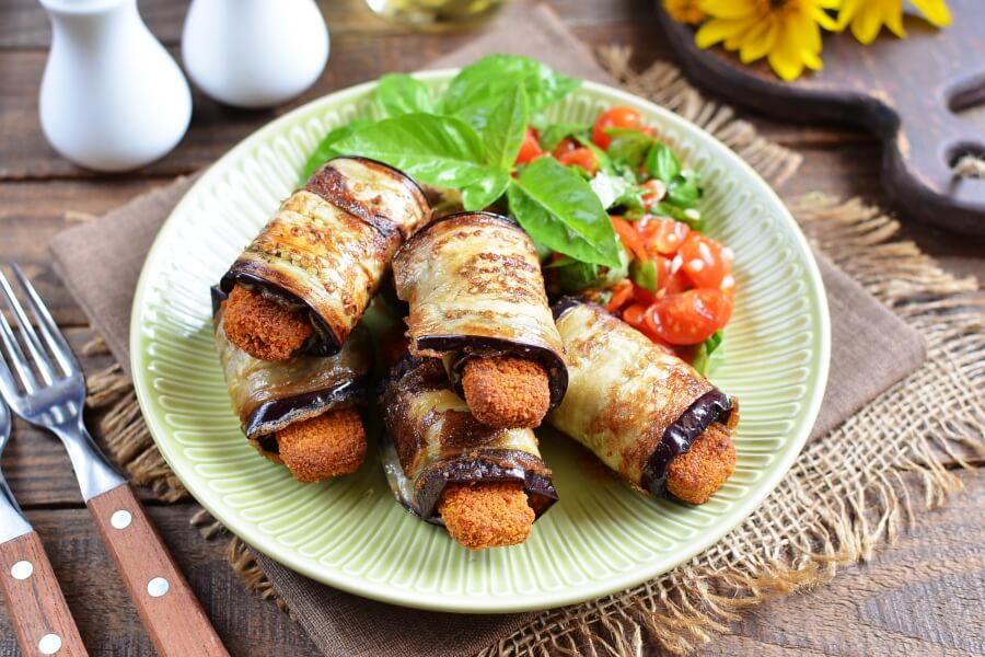 Eggplant & Mozzarella Stick Roll Recipe-Ups-How To Make Eggplant & Mozzarella Stick Roll-Ups-Delicious Eggplant & Mozzarella Stick Roll-Ups