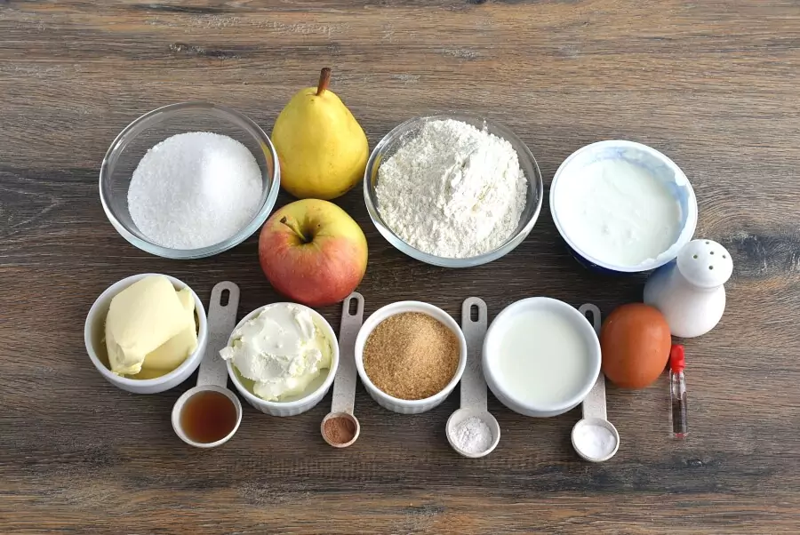 Ingredients for Fresh Apple-Pear Cupcakes