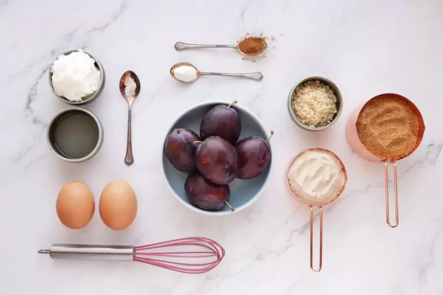 Ingredients for Gluten-Free Plum Cake