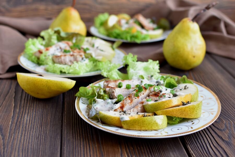 Grilled Pork and Pear Salad Recipe-How To Make Grilled Pork and Pear Salad-Delicious Grilled Pork and Pear Salad