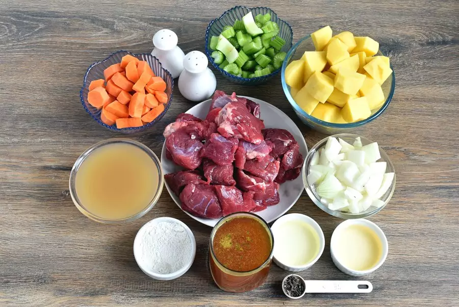 Ingredients for Homemade Apple Cider Beef Stew