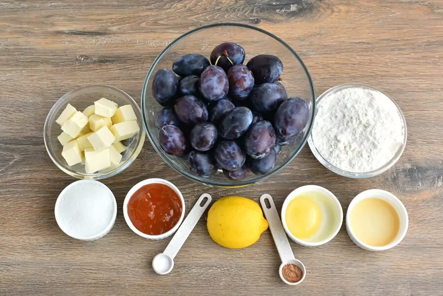 Ingredients for Italian Plum Tart