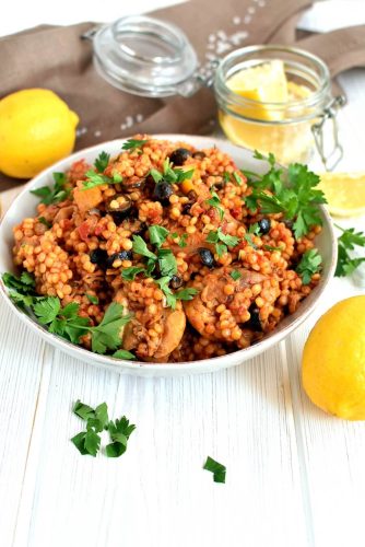 Lemony Chicken Stew with Giant Couscous
