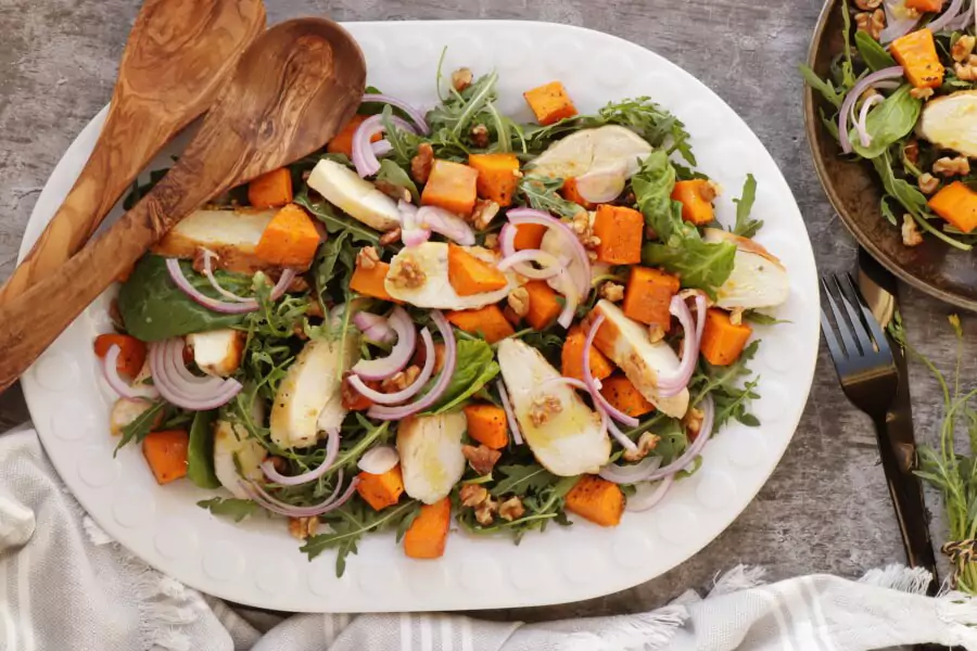 Maple-Roasted Pumpkin and Chicken Salad