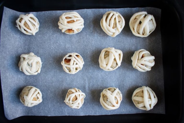 Step 4 - Meatball Mummies