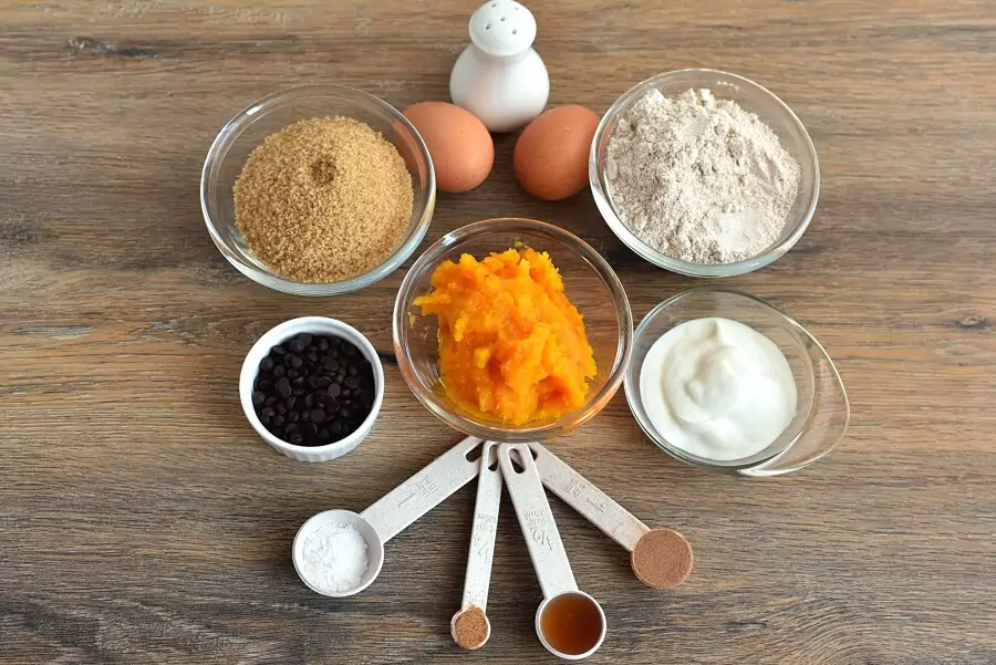 Ingredients for One Bowl Greek Yogurt Pumpkin Bread