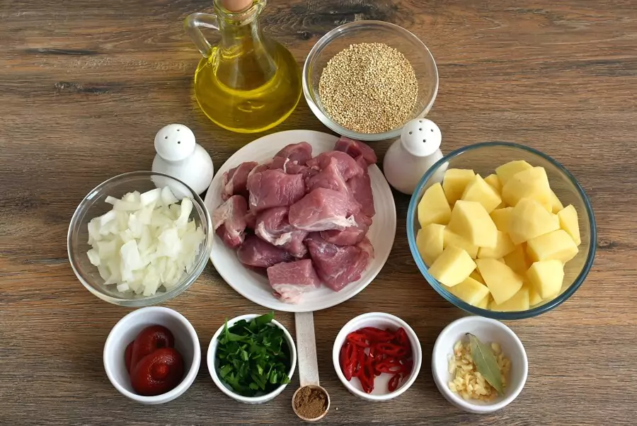 Ingredients for Pork and Quinoa Stew
