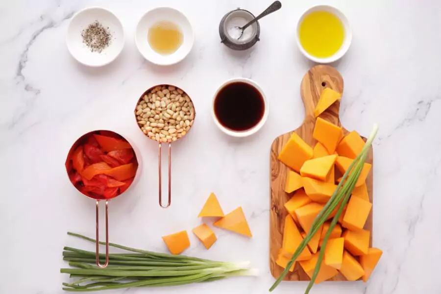 Ingredients for Vegan Roasted Pumpkin Salad