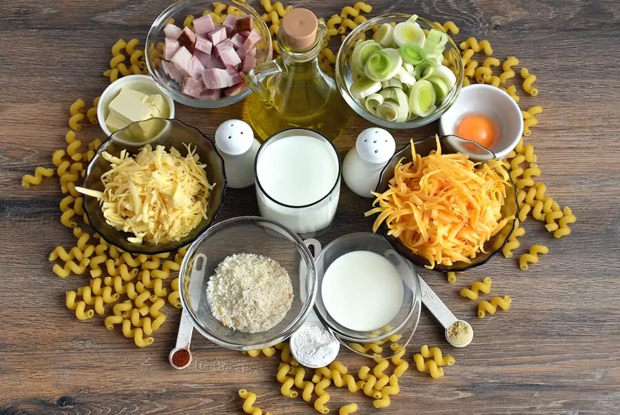 Ingredients for Southern Mac and Cheese
