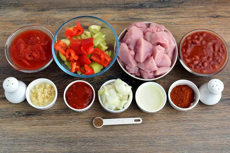 Ingredients for Gluten Free South West Turkey Stew