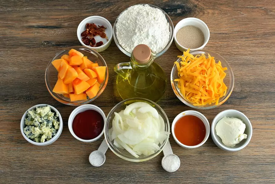 Ingredients for Sweet and Spicy Butternut Squash Pizza