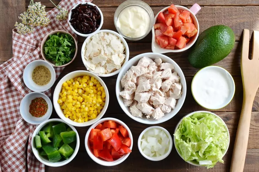 Ingredients for Tex-Mex Chopped Chicken Salad