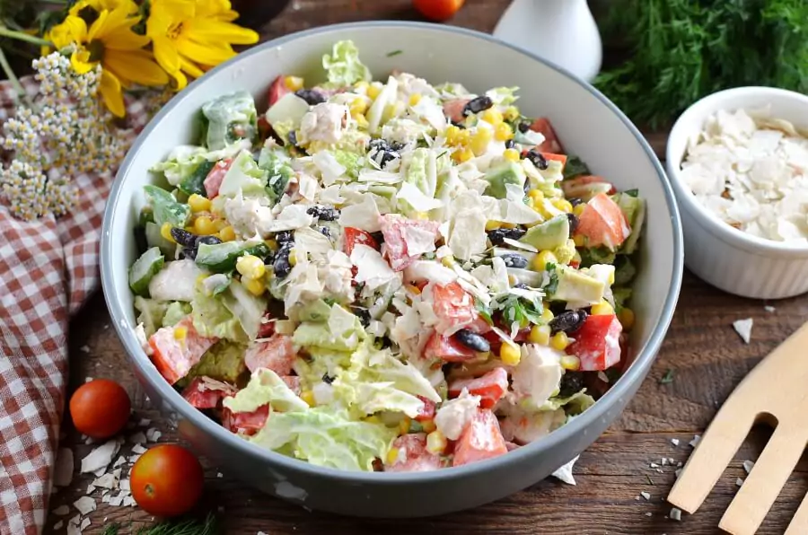 Tex-Mex Chopped Chicken Salad Recipe-How To Make Tex-Mex Chopped Chicken Salad-Delicious Tex-Mex Chopped Chicken Salad