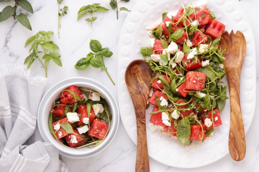 How to serve Arugula Watermelon Salad