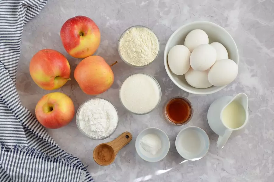 Ingredients for Cinnamon Glaze Apple Cake