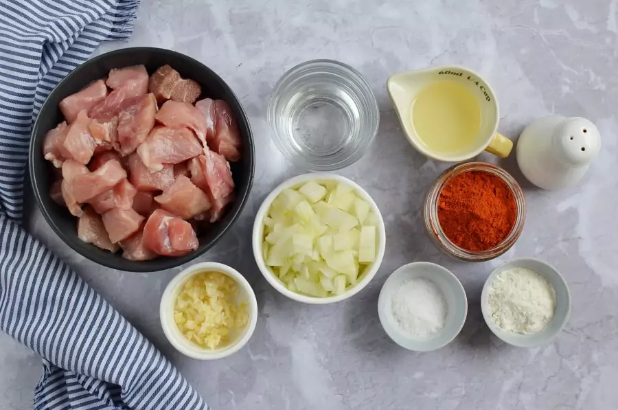 Ingredients for Carne Adovada: New Mexico Red Chile Pork Stew