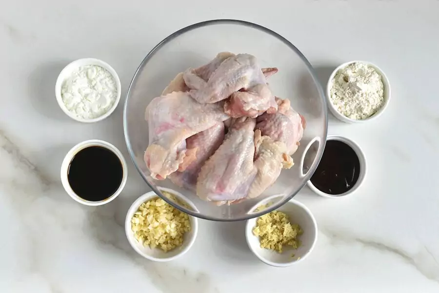 Ingredients for Chinese Fried Chicken Wings