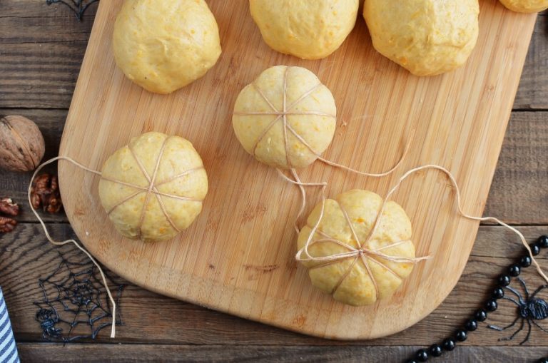 Step 5 - Cream Cheese Stuffed Pumpkin Dinner Rolls