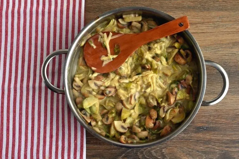Step 6 - Creamy Fettuccine with Brussels Sprouts and Mushrooms