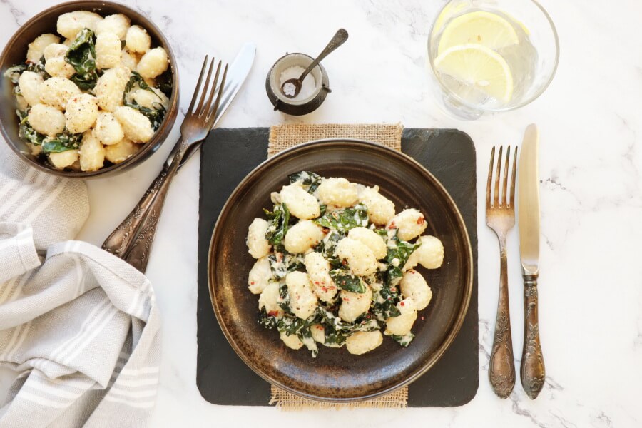 How to serve Creamy Vegan Gnocchi with Garlic & Kale