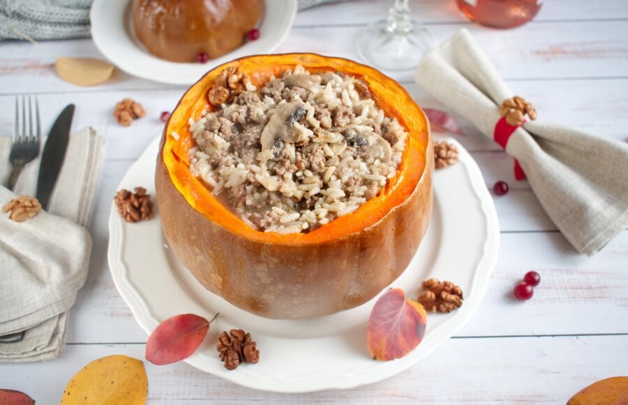 Dinner in a Pumpkin Recipe-Favorite Family Recipes-How to make Dinner in a Pumpkin