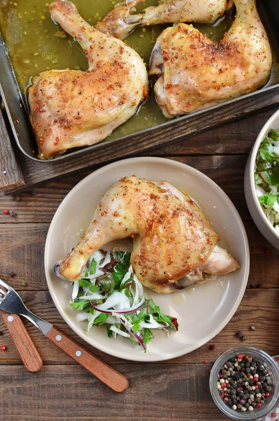 Garlic Roasted Chicken Leg Quarters