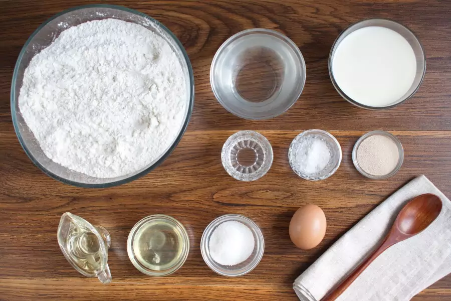 Ingredients for Homemade Hoagie Rolls