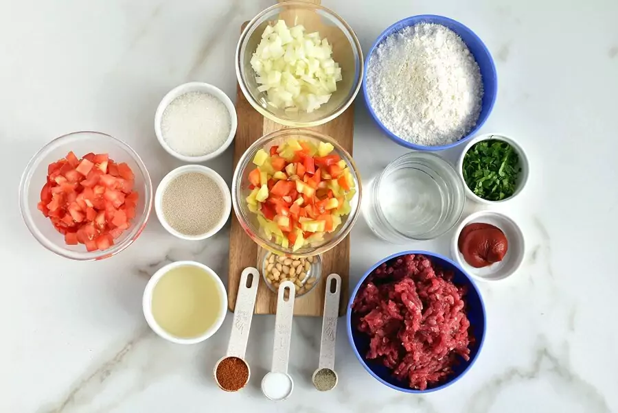 Ingredients for Lahmacun Pide