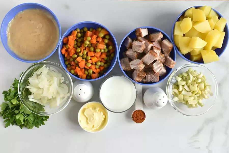 Ingredients for Leftover Pork and Potato Hash