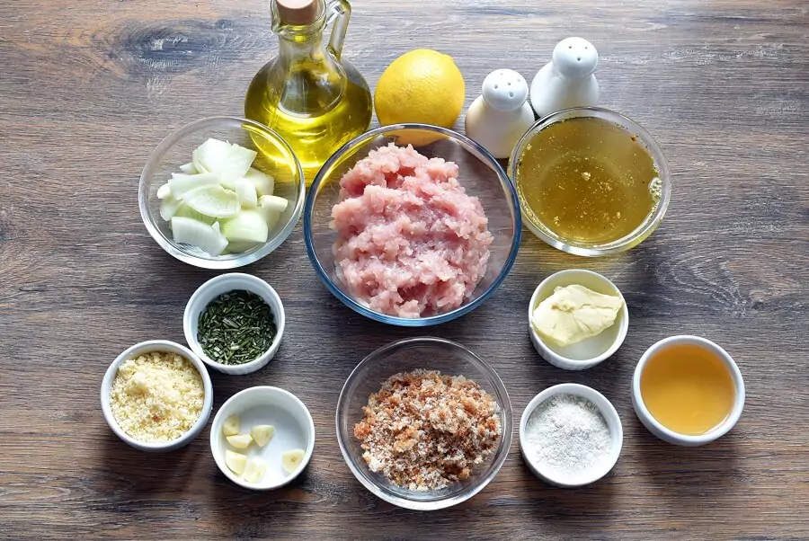 Ingredients for Lemon-Rosemary Turkey Meatballs