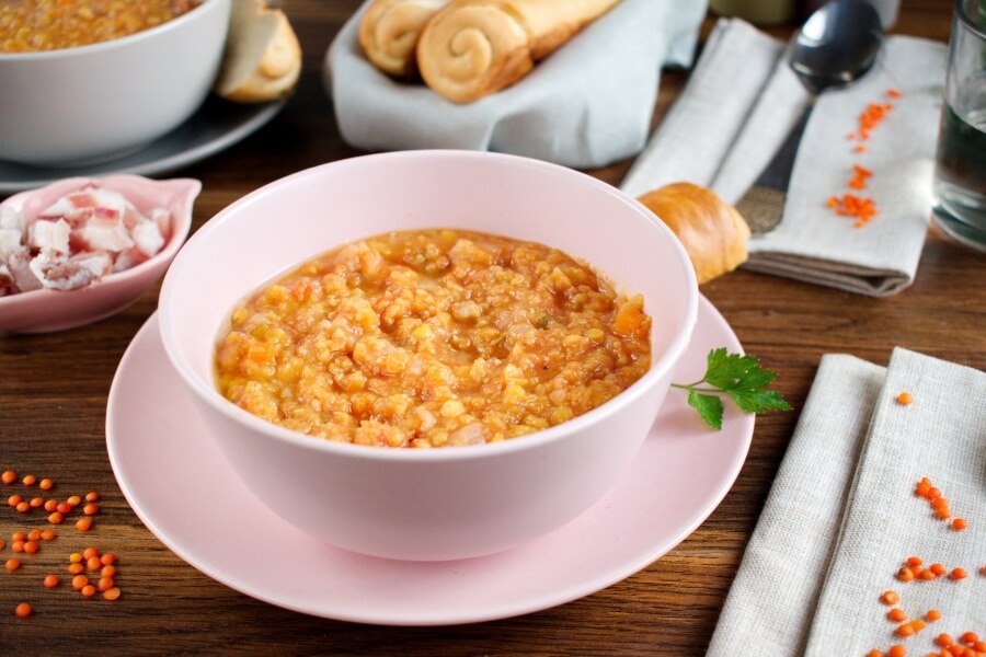 How to serve Lentil Soup with Salt Pork