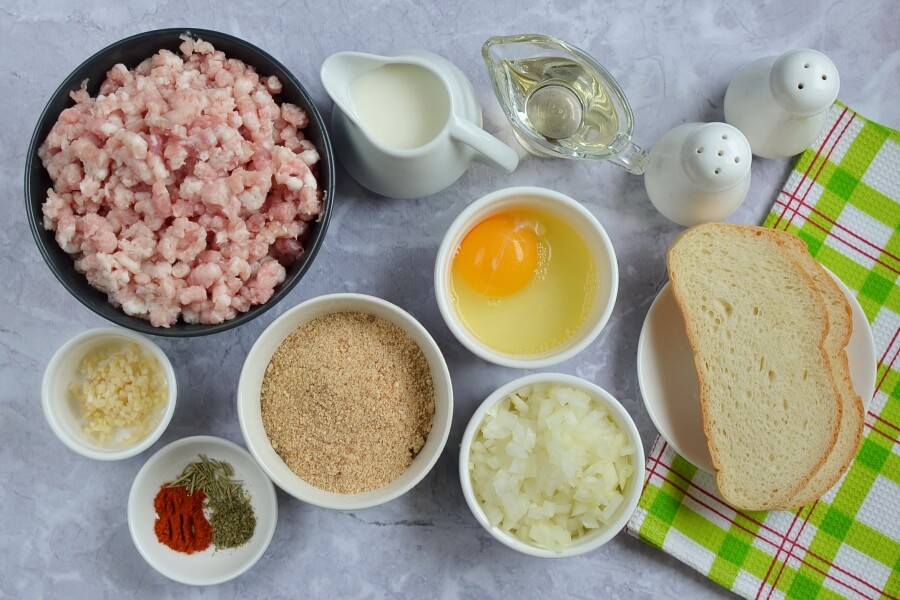 Ingridiens for Minced Meat Cutlets