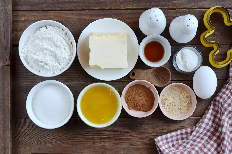 Ingredients for My Favorite Gingerbread Cookies