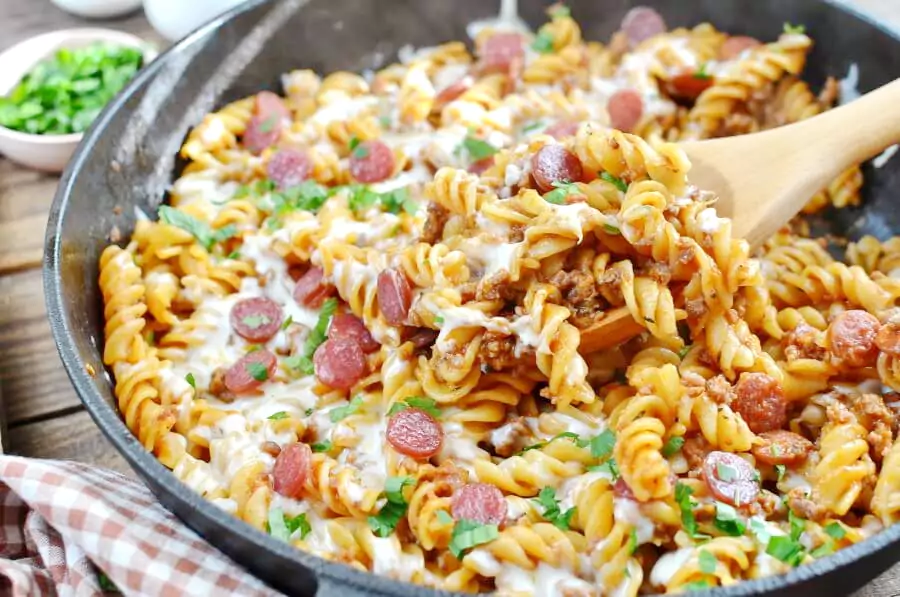 One Pot Pizza Pasta Bake
