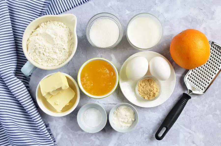 Ingredients for Orange Ginger Honey Cakes