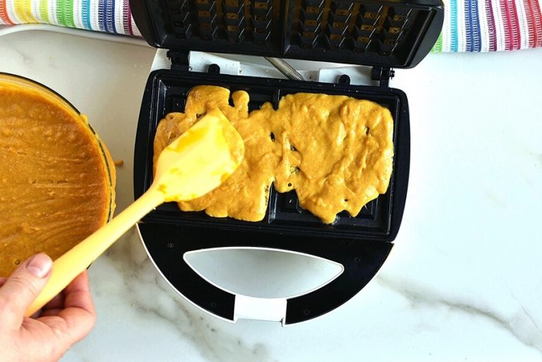 Step 5 - Pumpkin Waffles with Cinnamon Maple Syrup