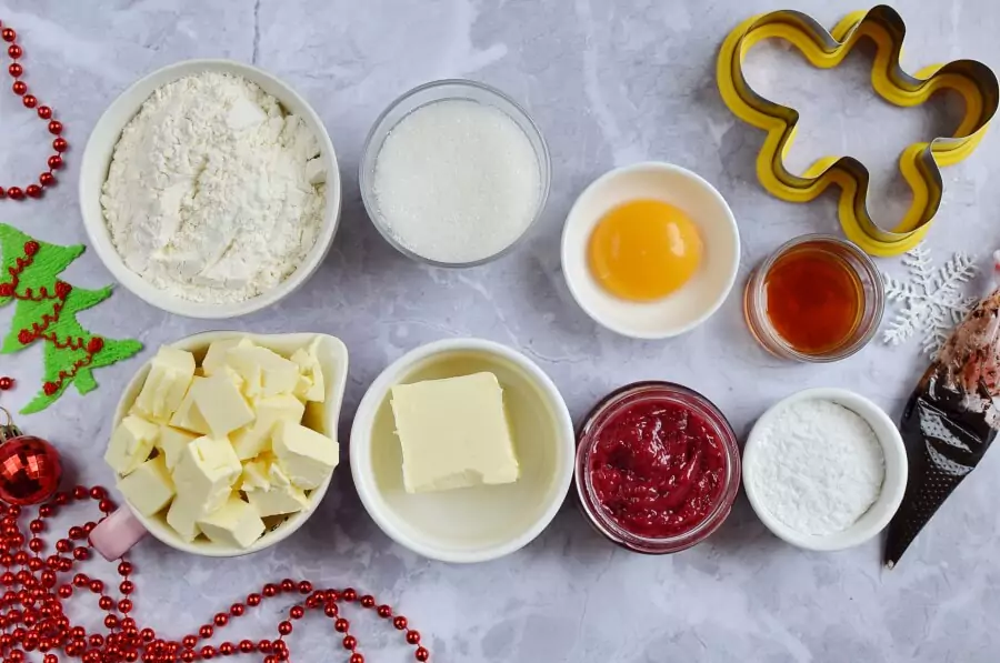 Ingredients for Reindeer Jammie Dodgers